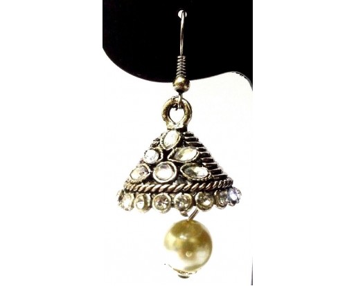 Silver Oxidized Earring Ethnic Imitation Tradition Jewelry Hook Dangle Drop EA30